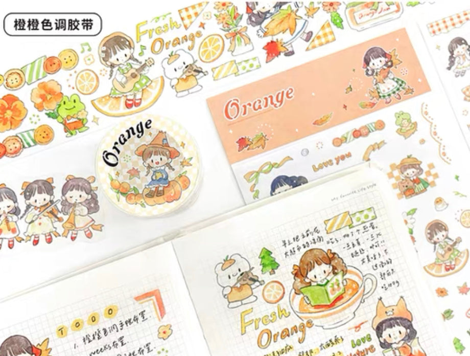 Molinta colorful sticker pack（sky blue orange）