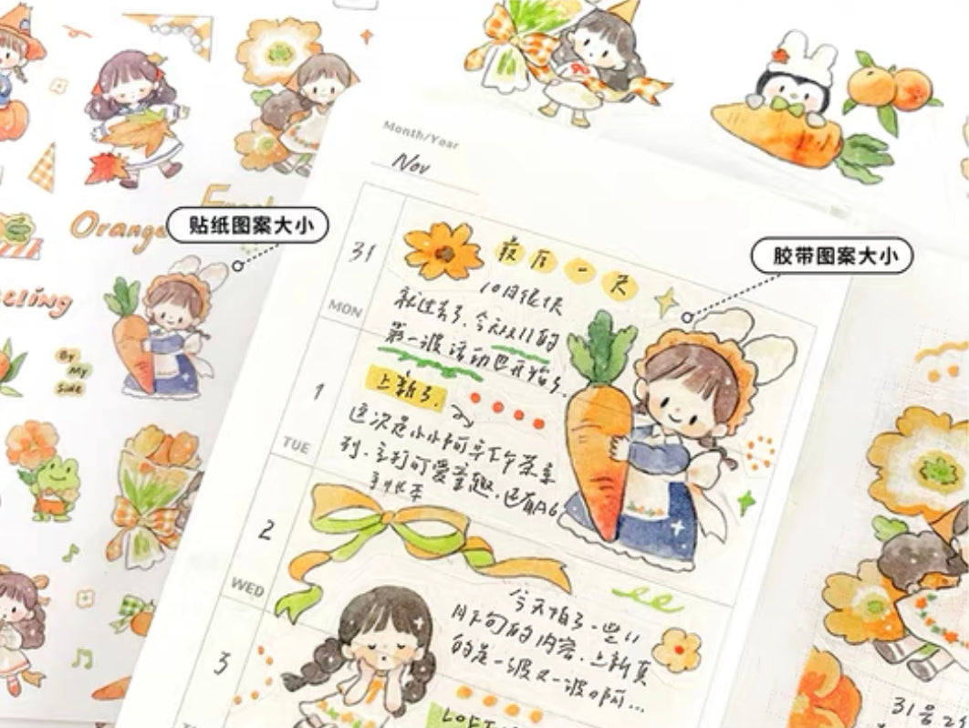 Molinta colorful sticker pack（sky blue orange）