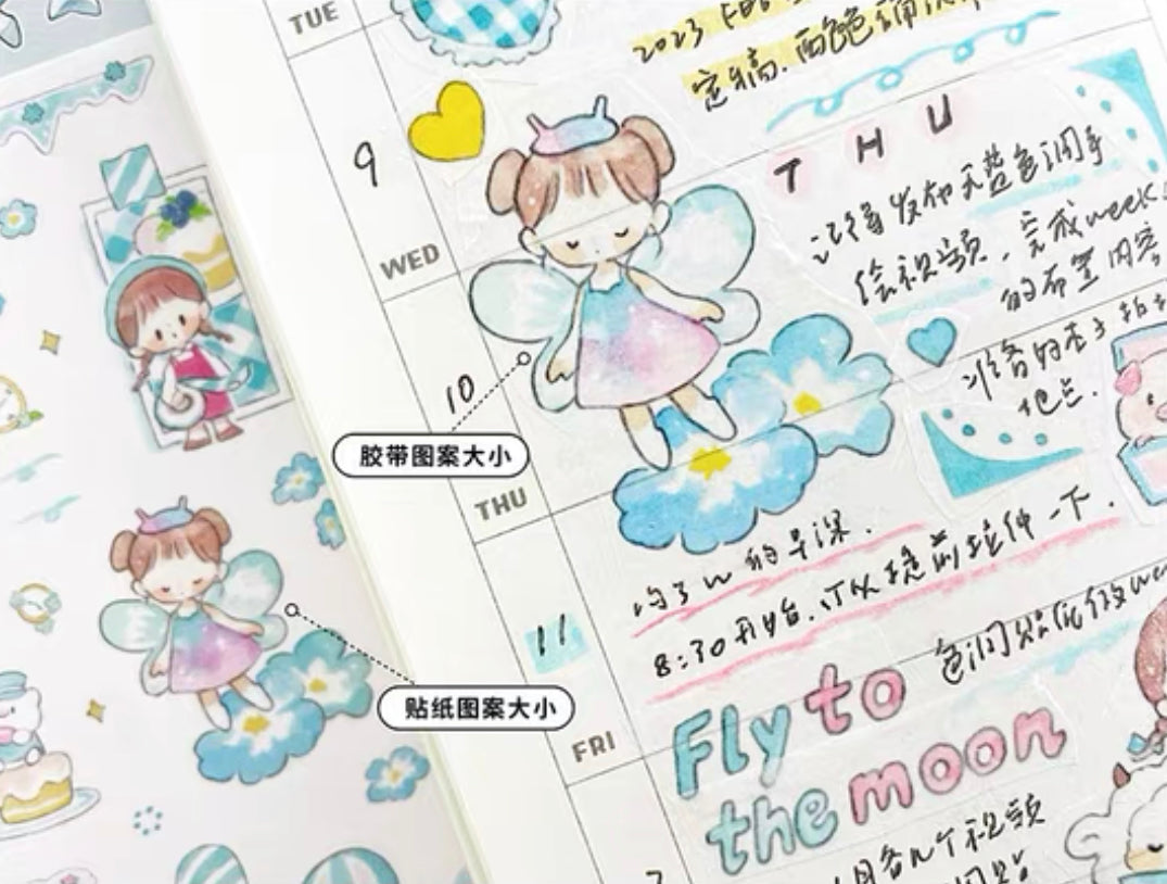 Molinta colorful sticker pack（sky blue orange）