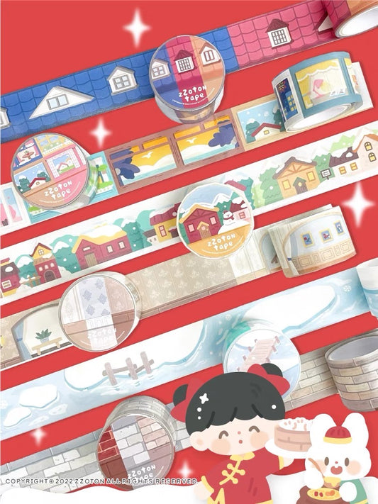 Molinta scene background shaped washitape season 4(winter style)