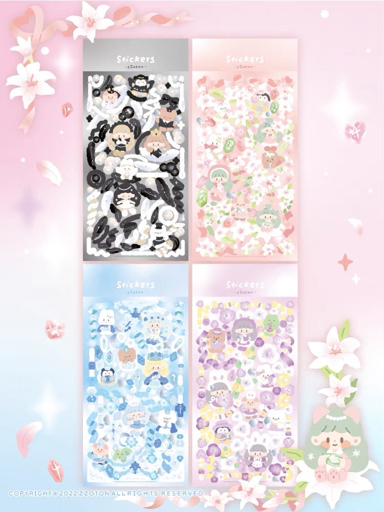 Molinta no border colorful girl sticker set 5（all 4）