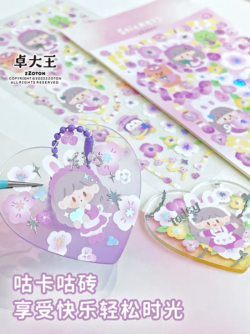 Molinta no border colorful girl sticker set 5（all 4）