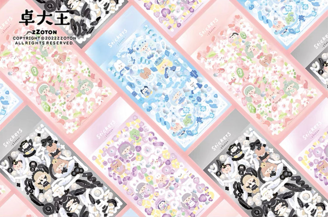 Molinta no border colorful girl sticker set 5（all 4）