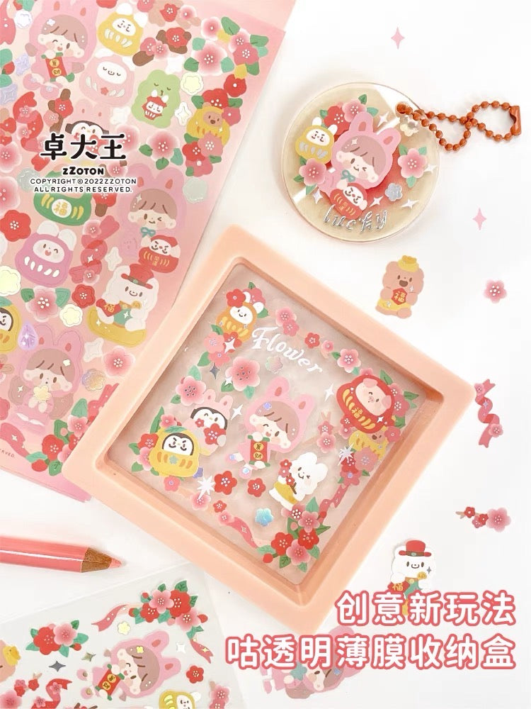 Molinta no border colorful girl sticker set 6（all 4）