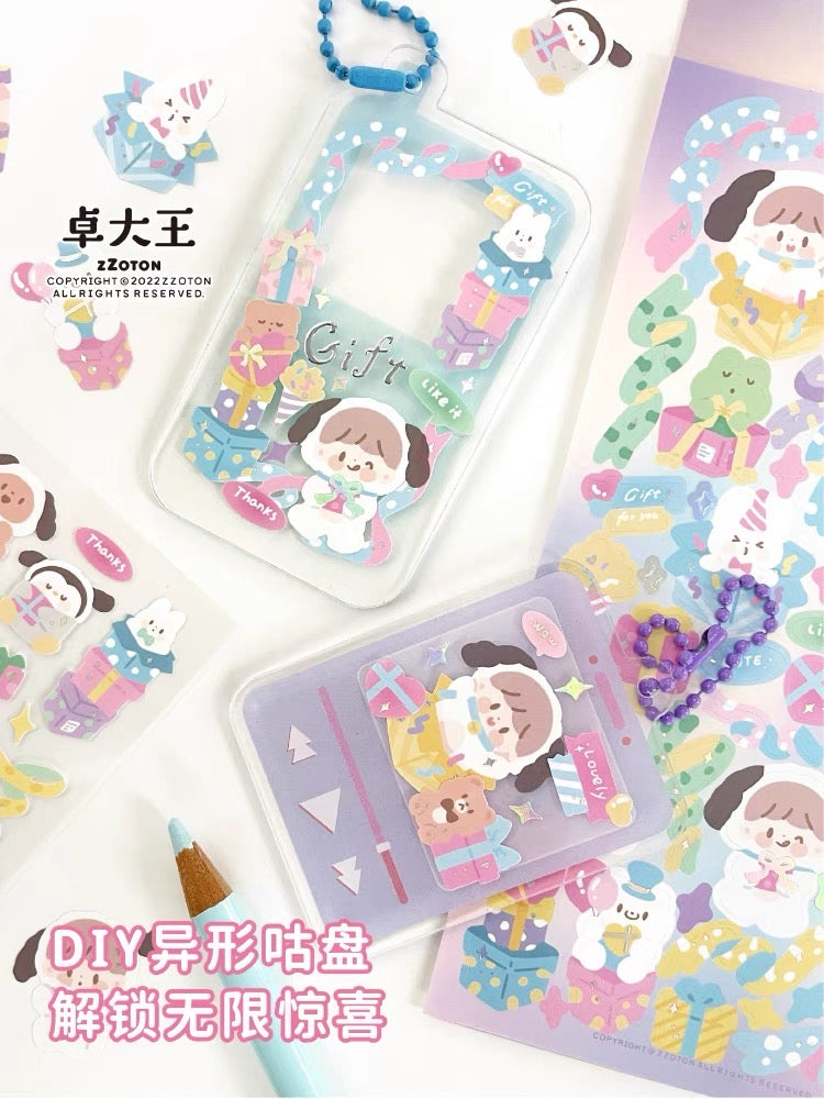 Molinta no border colorful girl sticker set 6（all 4）