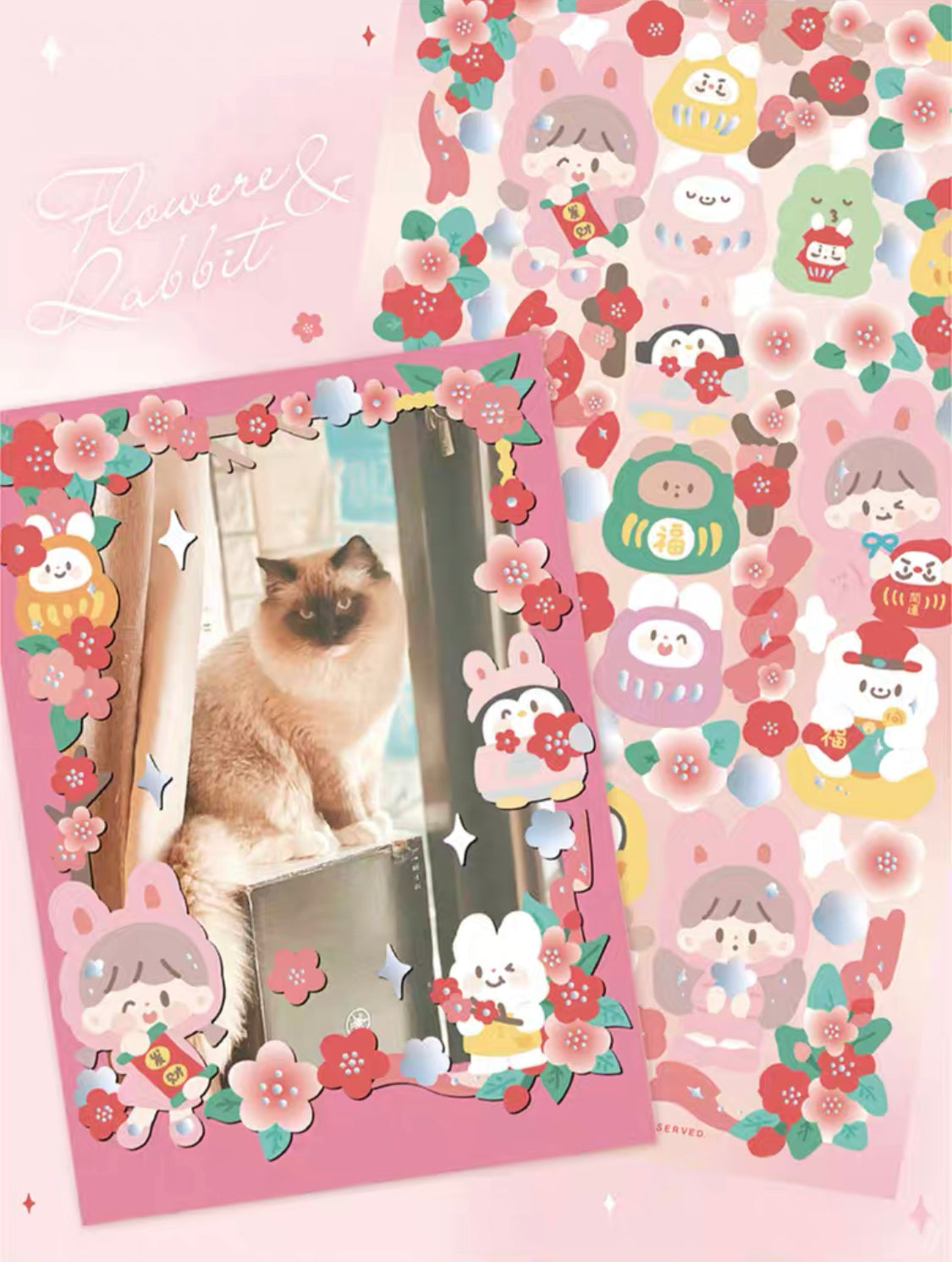 Molinta no border colorful girl sticker set 6（all 4）
