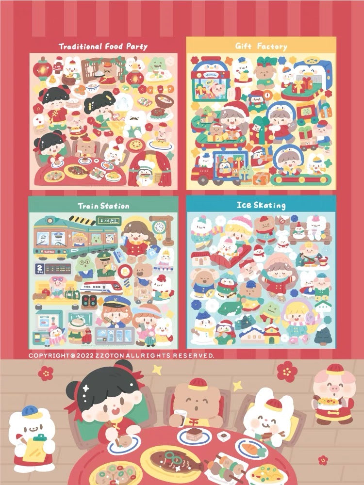 Molinta big size scene sticker set 3