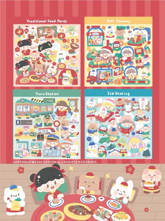 Molinta big size scene sticker set 3