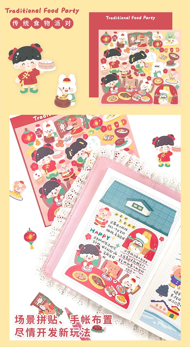 Molinta big size scene sticker set 3
