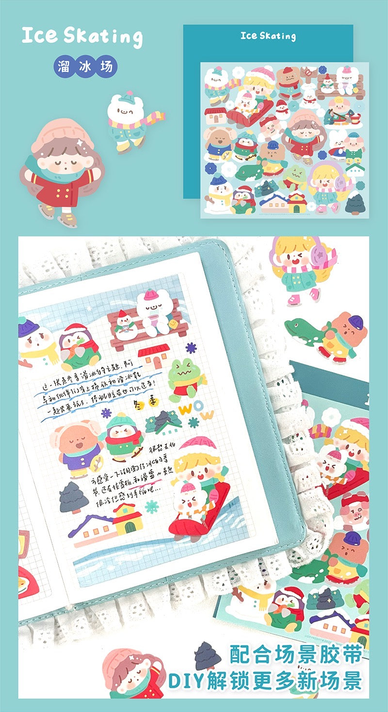 Molinta big size scene sticker set 3