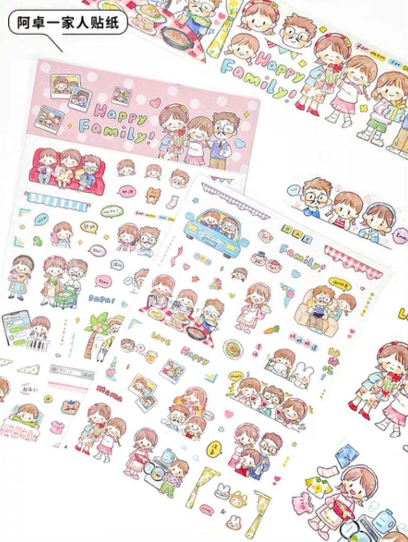 Molinta family washitape and sticker pack