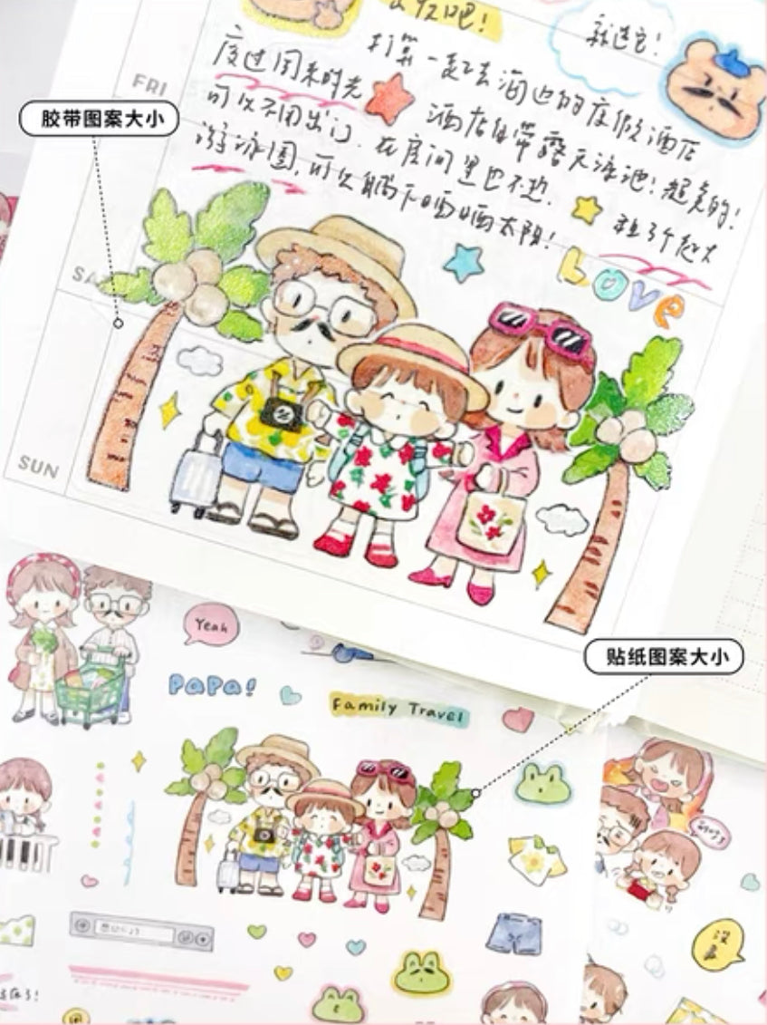 Molinta family washitape and sticker pack
