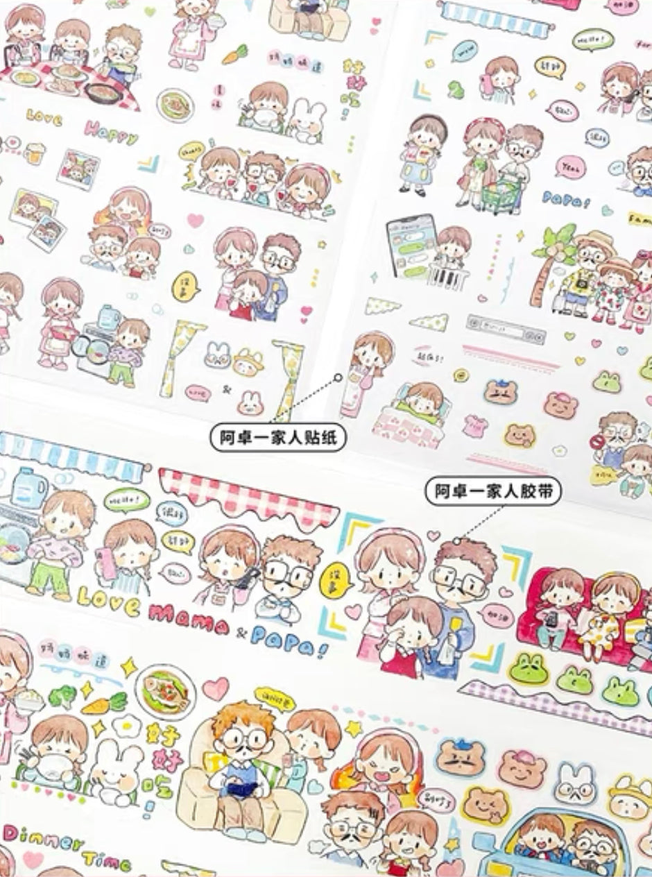 Molinta family washitape and sticker pack