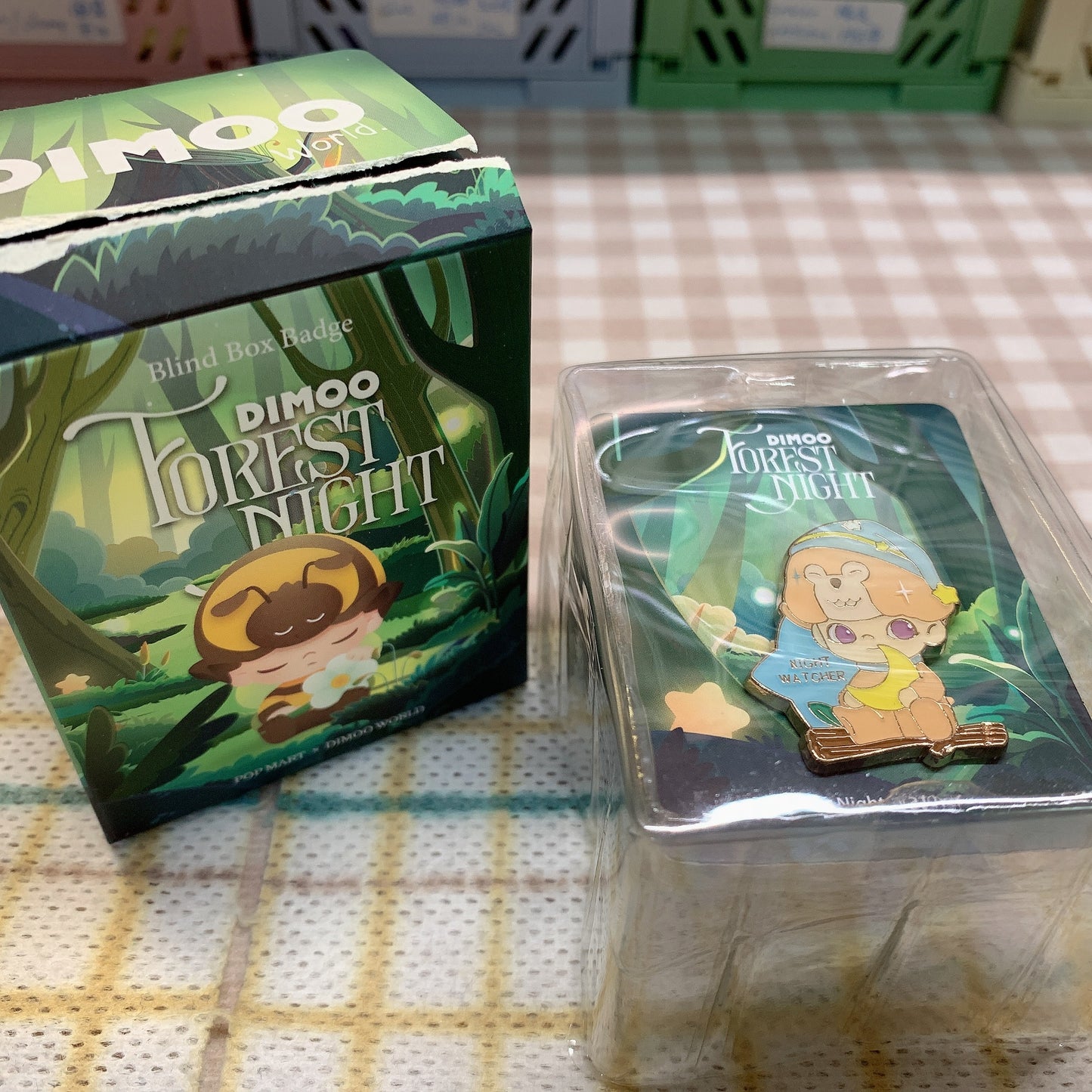 【PRELOVED and SALE 】POPMART Dimoo blind box pin Forest Night series Night Watcher