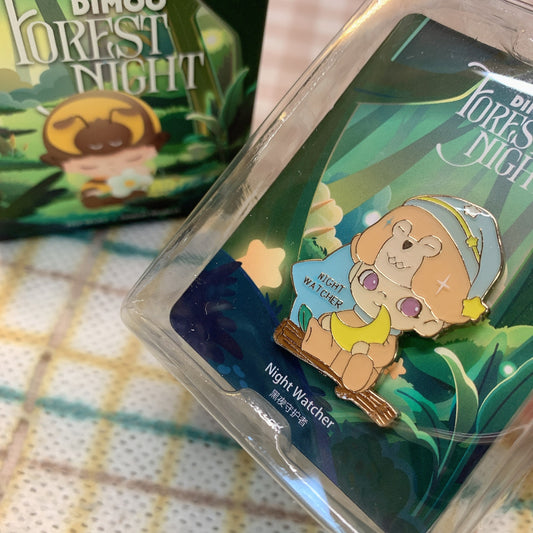 【PRELOVED and SALE 】POPMART Dimoo blind box pin Forest Night series Night Watcher