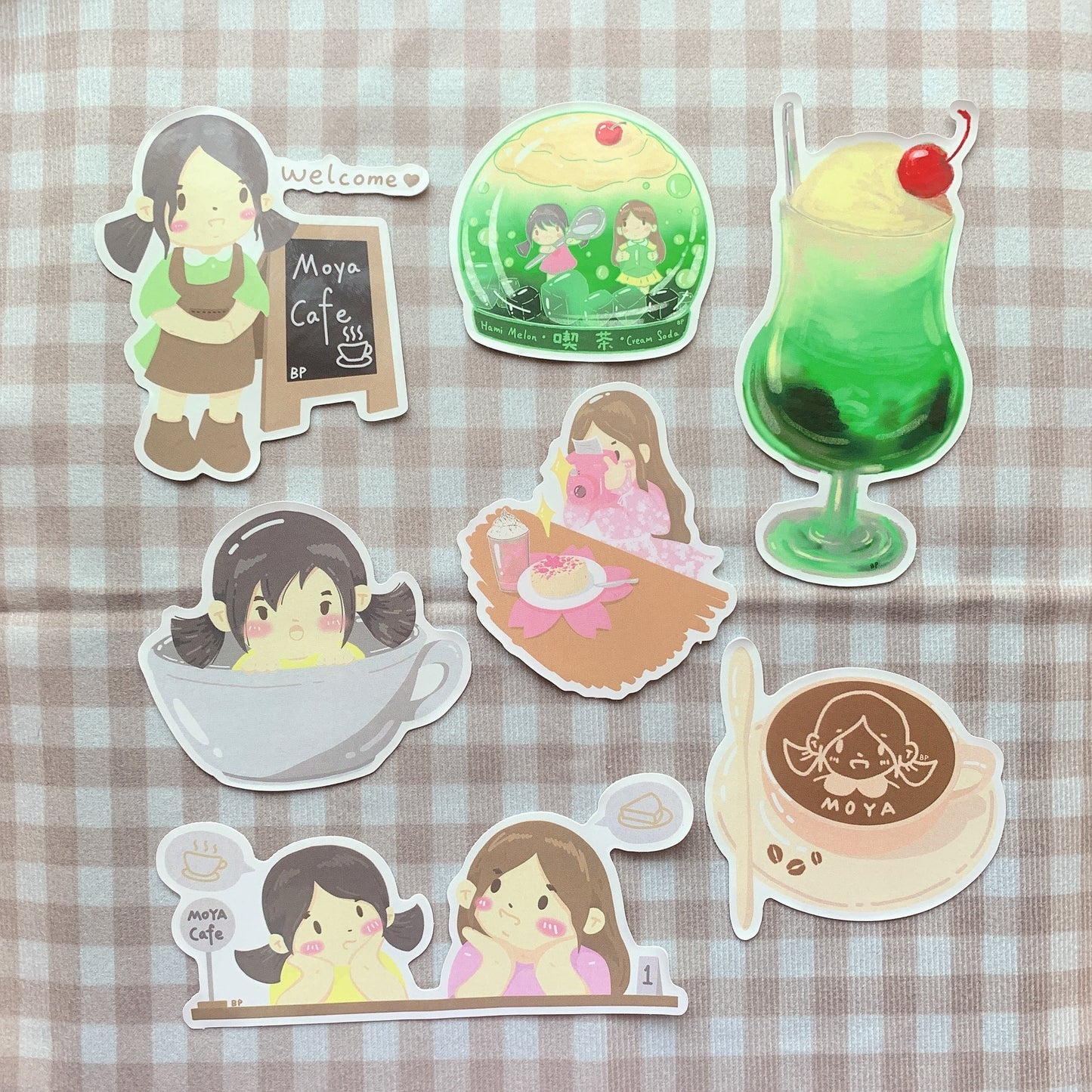Butterflyplume  Moya cafe sticker pack