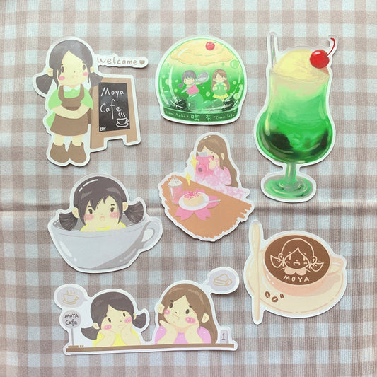 Butterflyplume  Moya cafe sticker pack