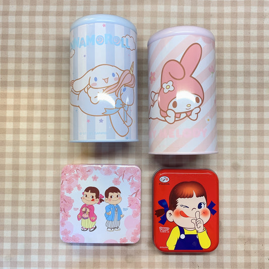 【Pre-loved and sale】sanrio and peko tin box set