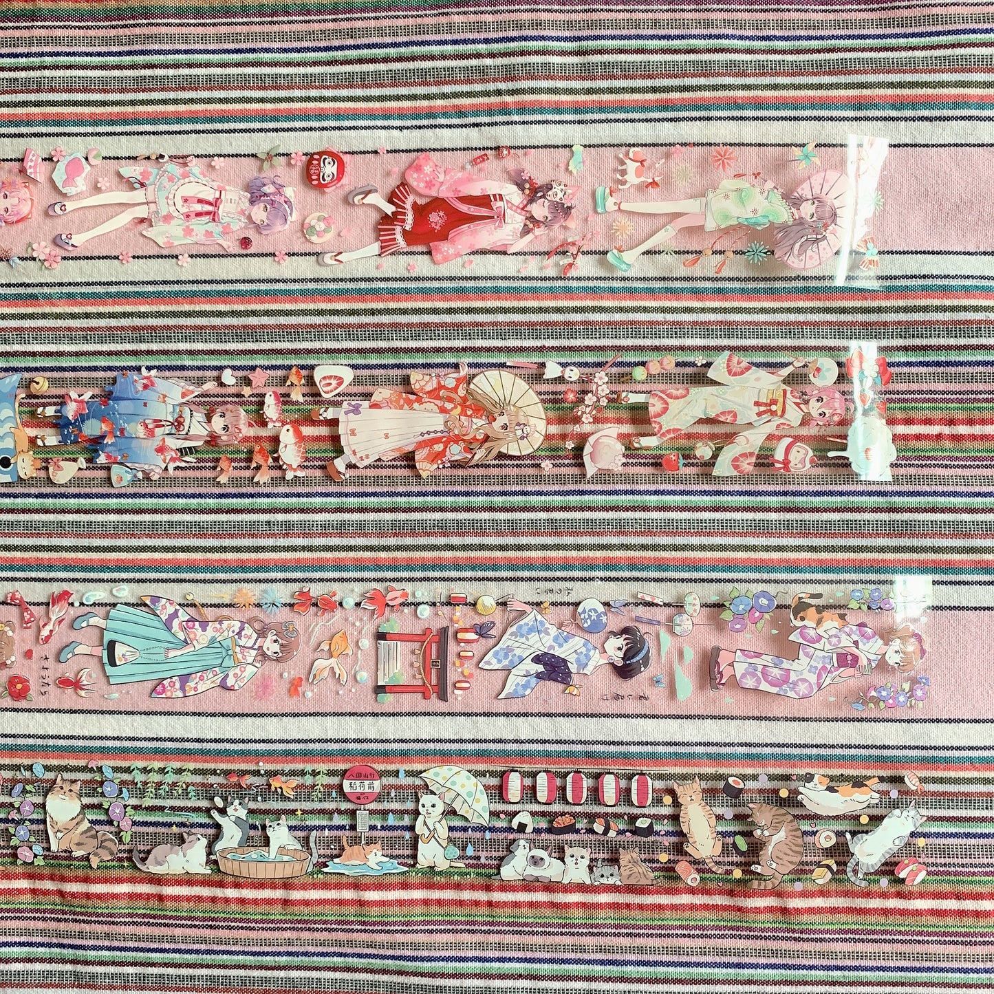 Japanese style kimono theme PET tape sample set