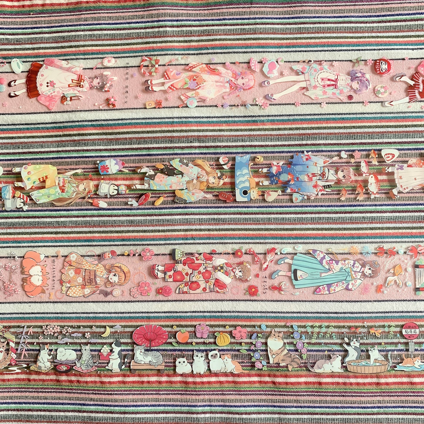 Japanese style kimono theme PET tape sample set