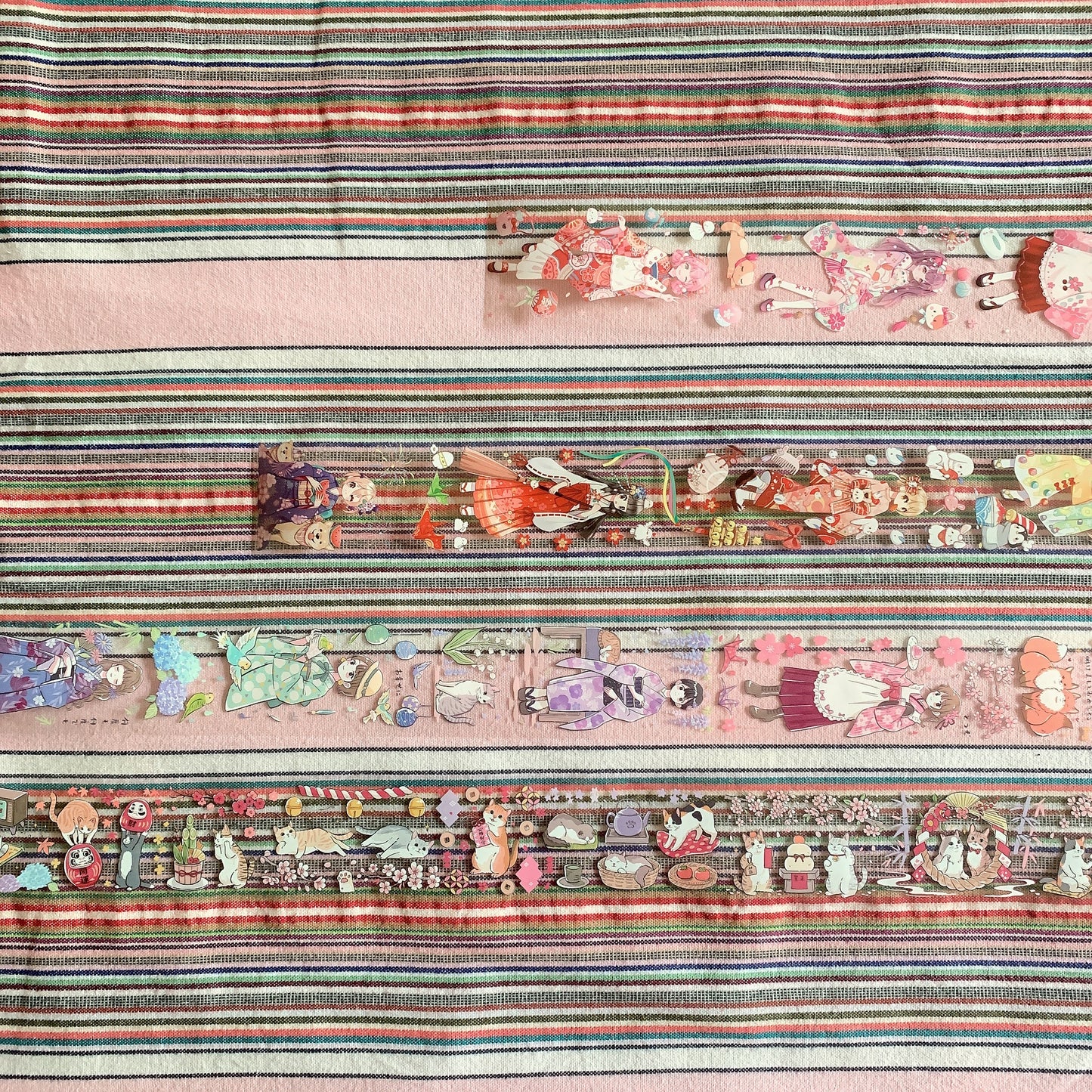 Japanese style kimono theme PET tape sample set