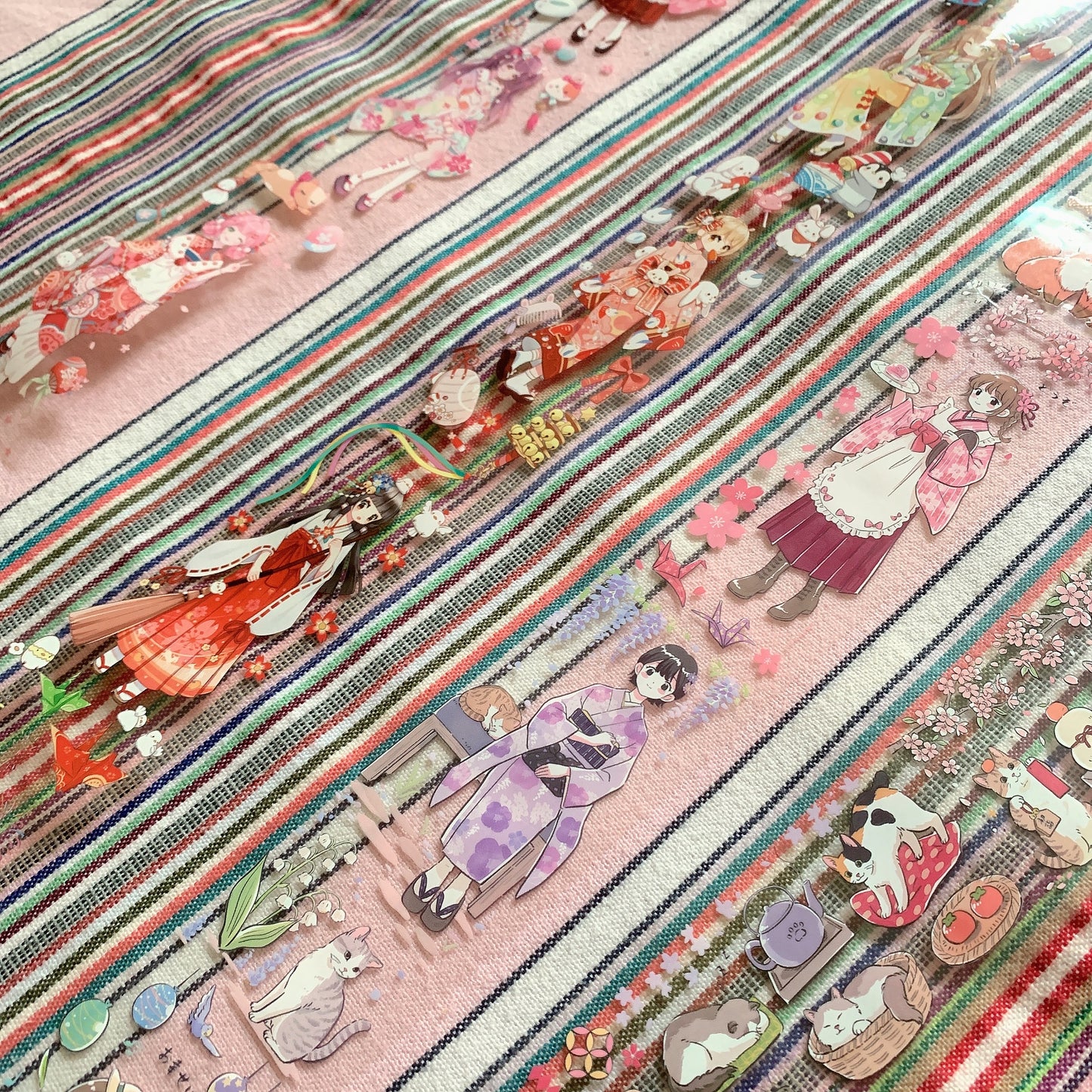 Japanese style kimono theme PET tape sample set