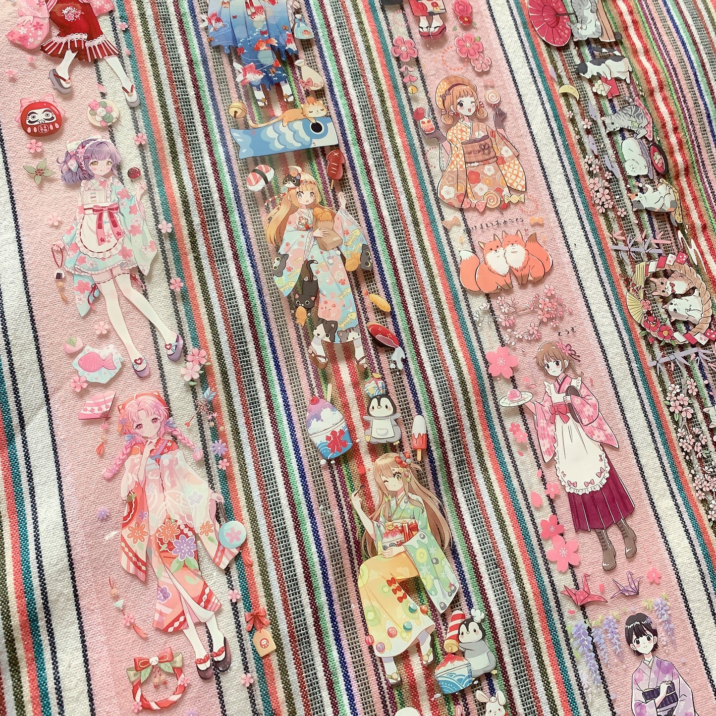 Japanese style kimono theme PET tape sample set