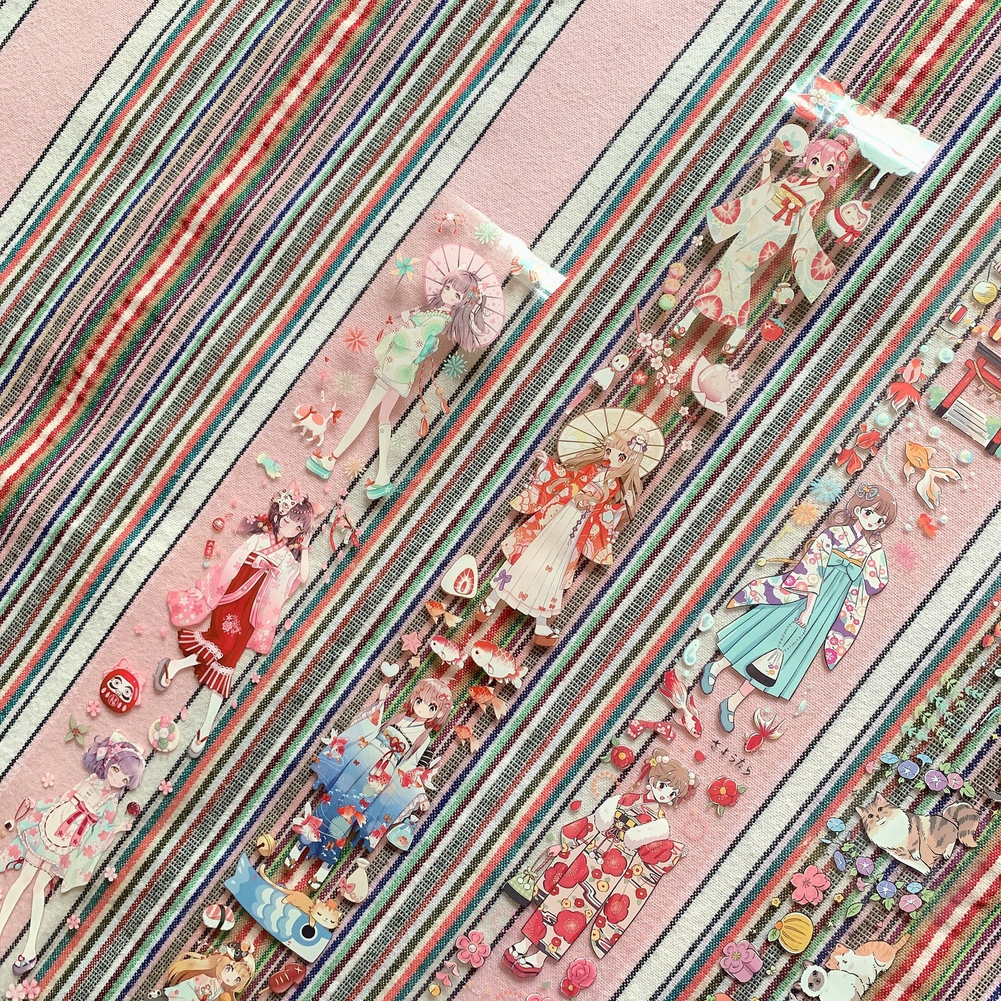Japanese style kimono theme PET tape sample set