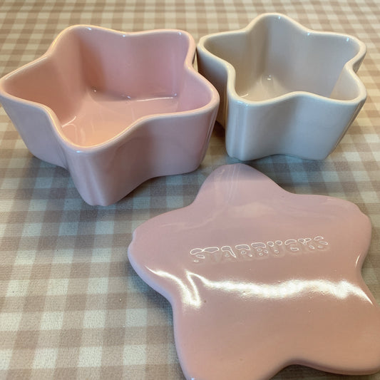 Japan Starbucks 2021 Sakura season ceramics double storage box