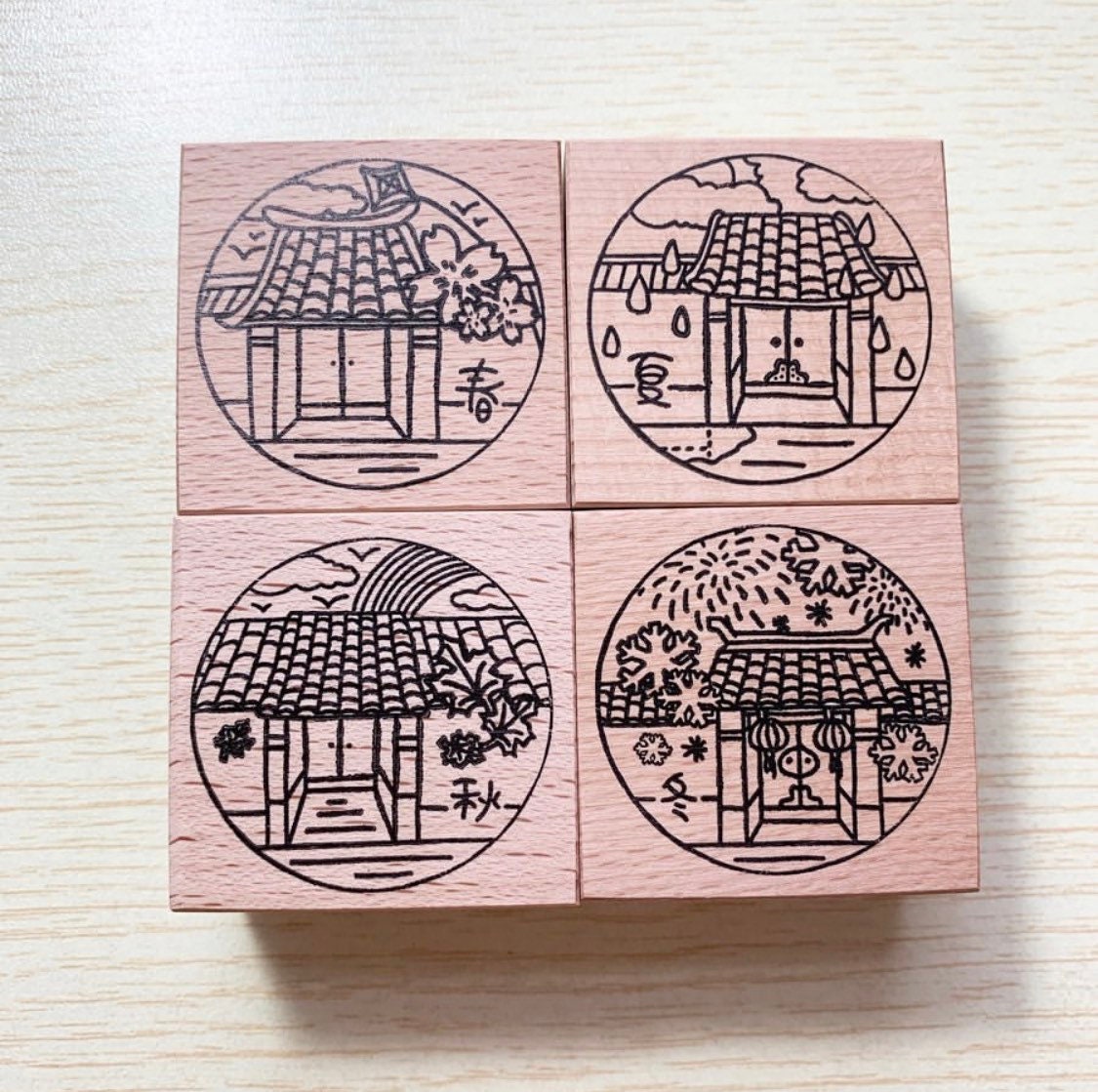 Moya Beijing Hutong season set rubber stamps