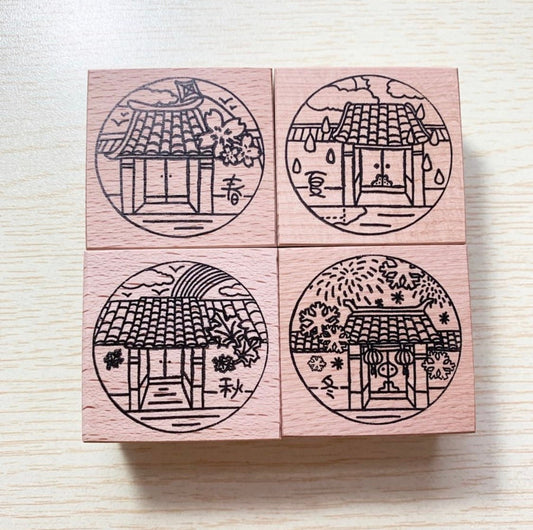 Moya Beijing Hutong season set rubber stamps