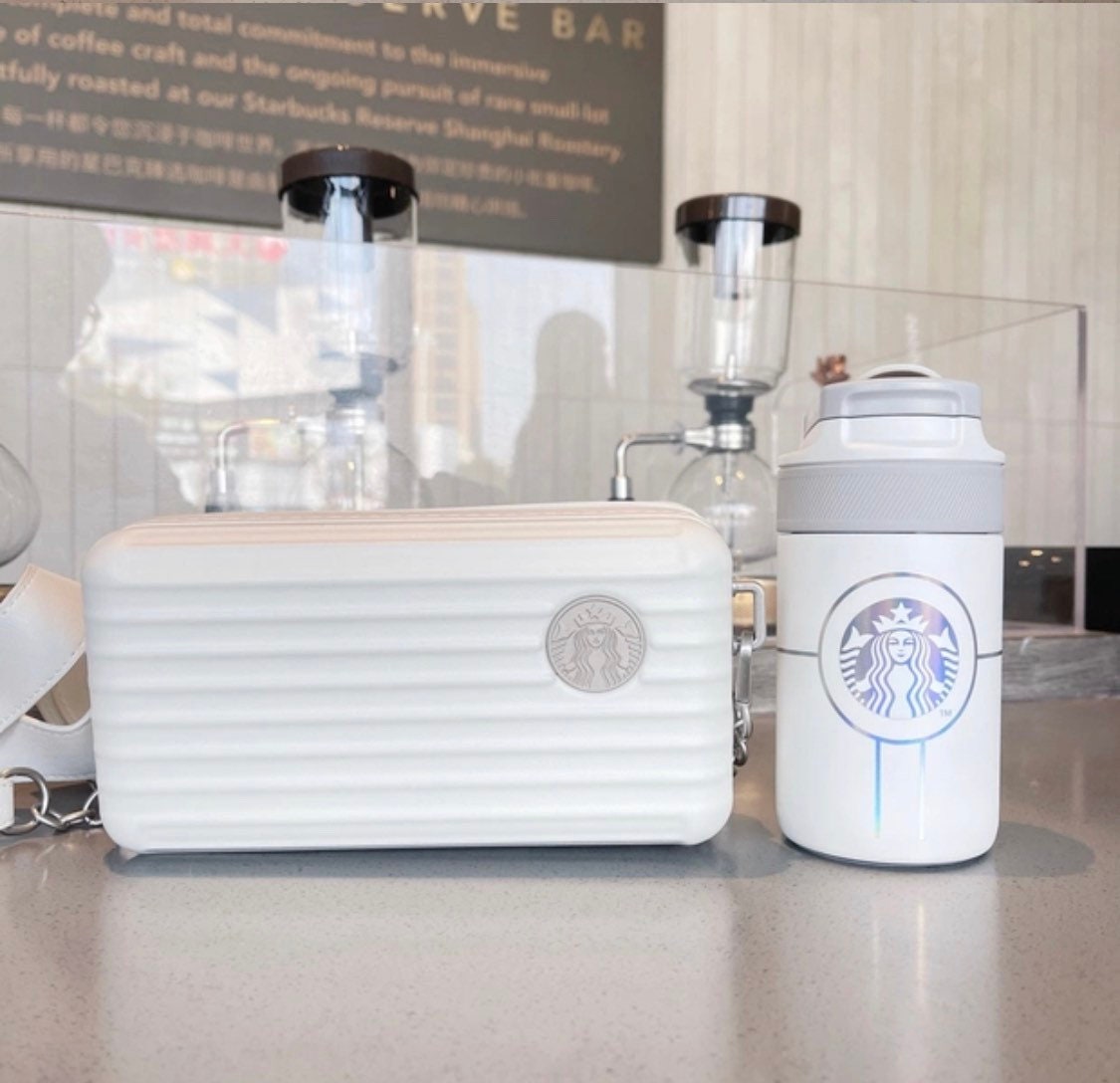 Starbucks China 280ml 2021 space bear cup with mini suitcase bag set