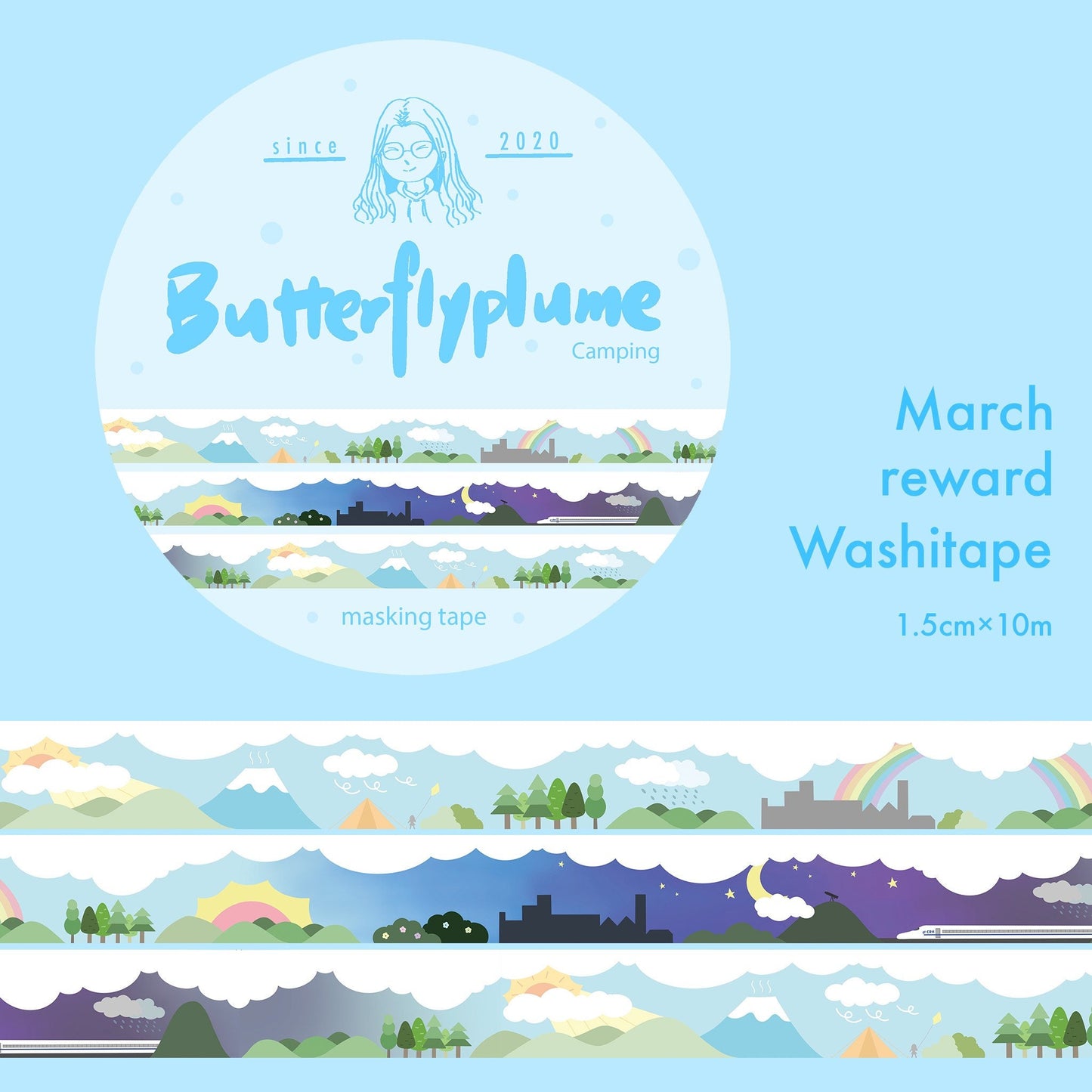Butterflyplume washitape Camping