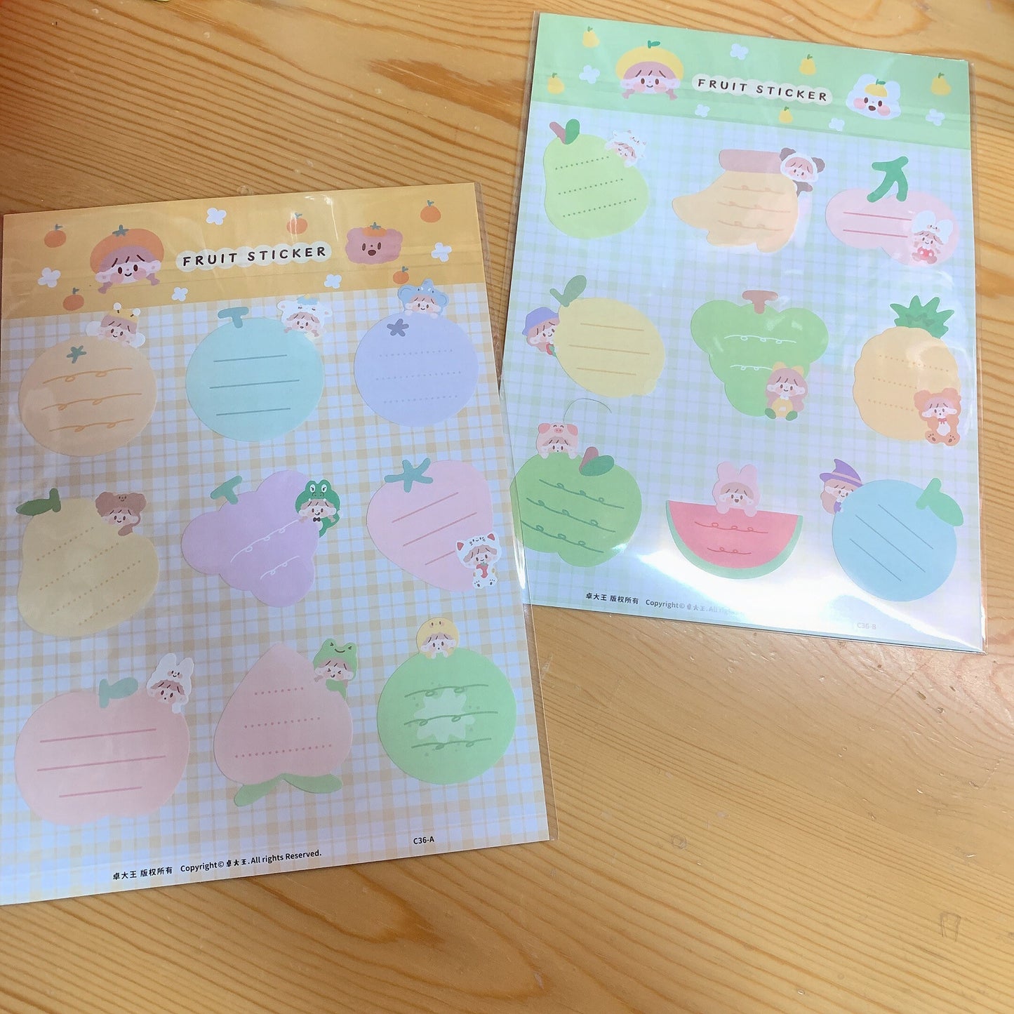 Molinta fruit animal memo sticker pack