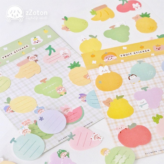 Molinta fruit animal memo sticker pack