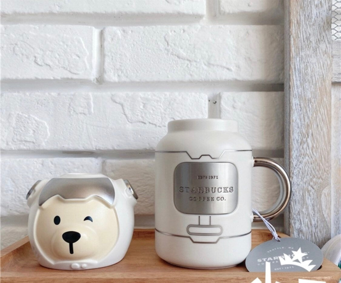 Starbucks China 355ml+199ml 2021 space bear mug set
