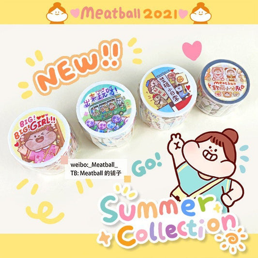Meatball 2021 summer washitape set（4 washitapes）