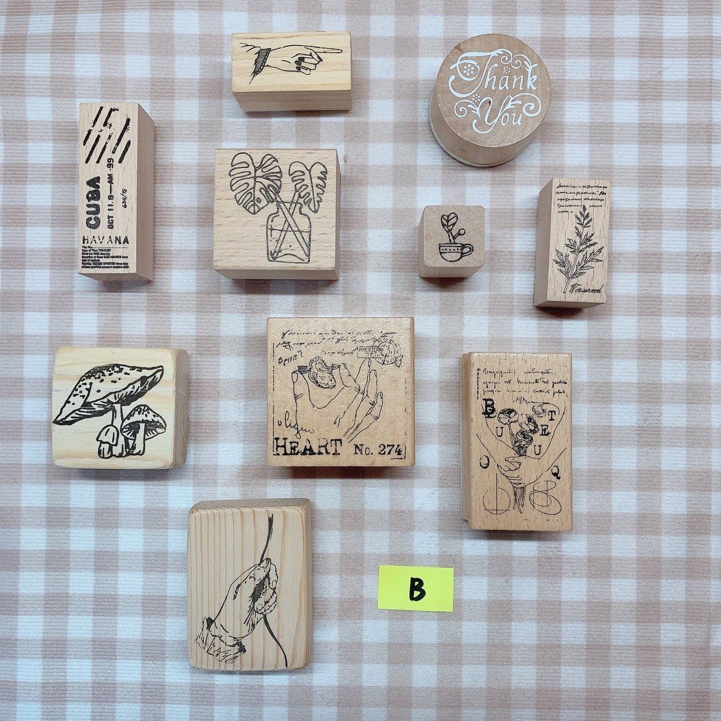 Pre-loved rubber stamp with some Moya rubber stamp set