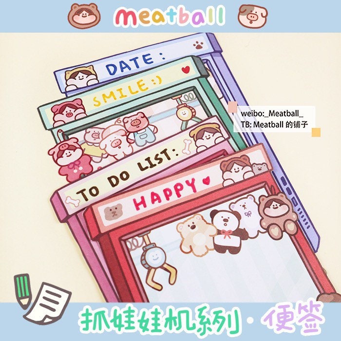 Meatball claw game memo pad