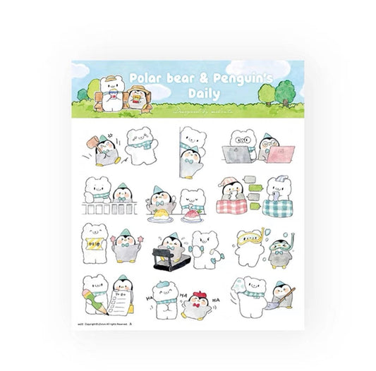 Molinta white bear & penguin sticker pack