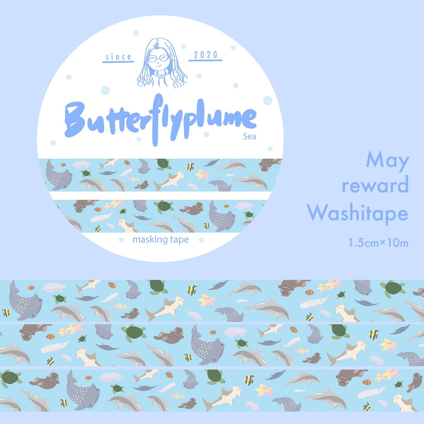 Butterflyplume washitape Sea