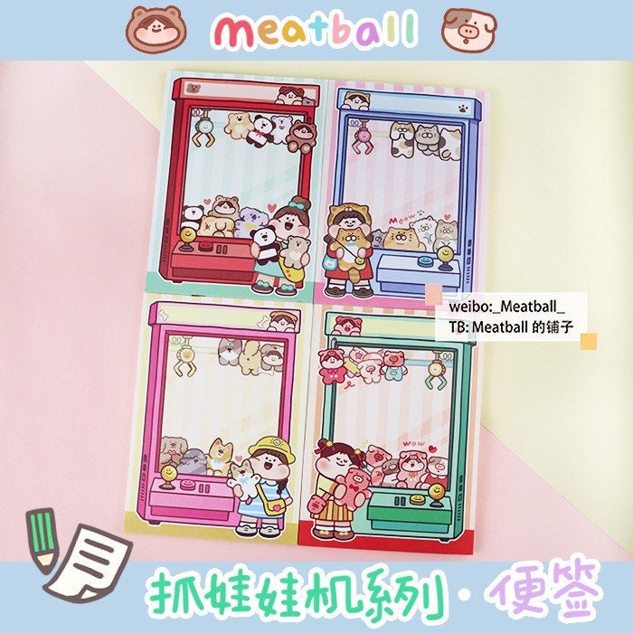 Meatball claw game memo pad