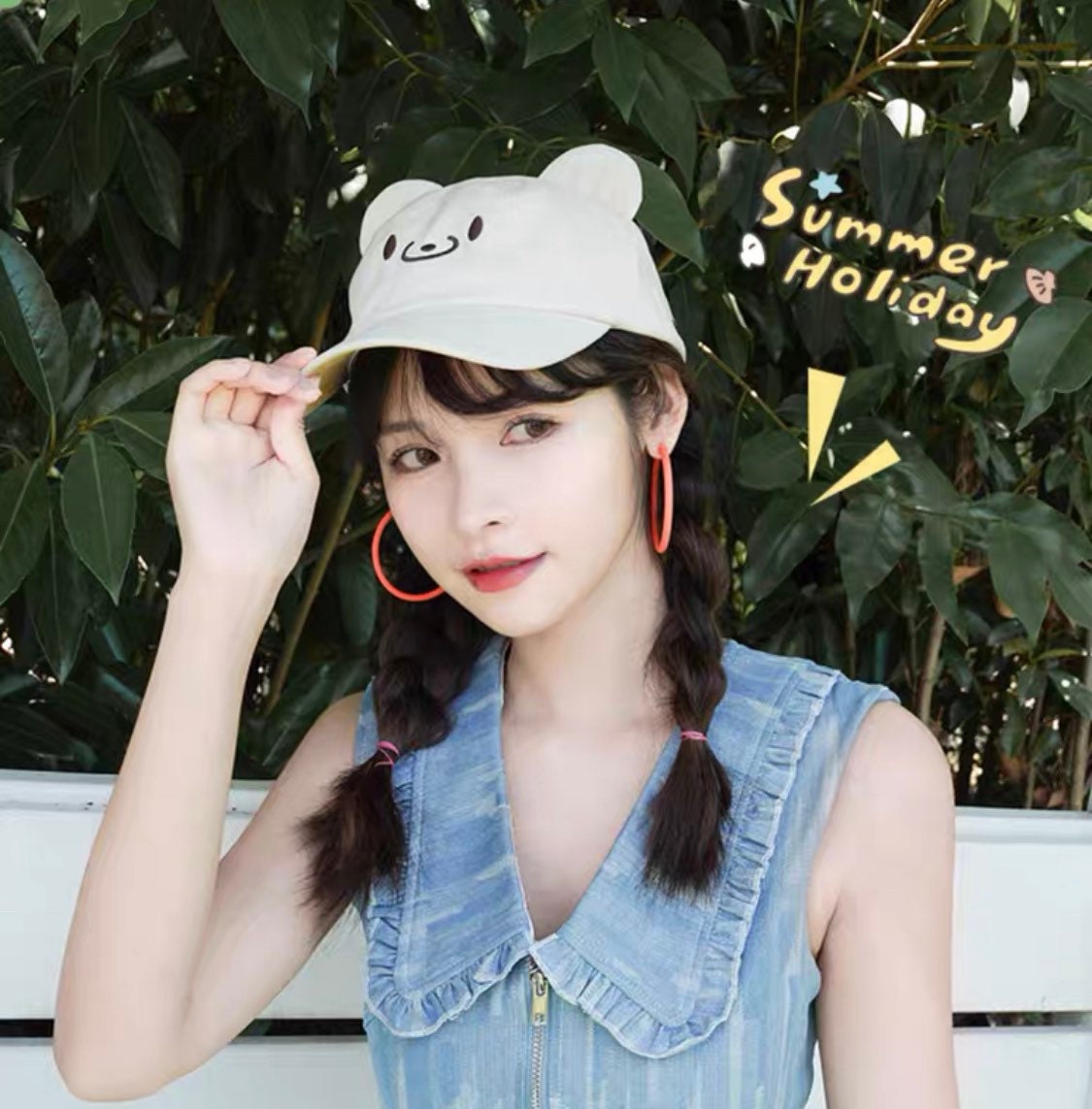 Molinta summer holiday series bear bucket hat & baseball cap