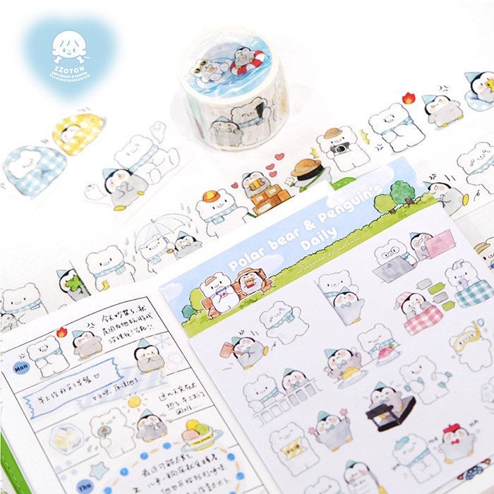 Molinta white bear & penguin sticker pack