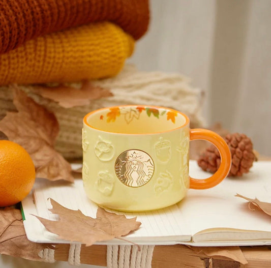 Starbucks China 355ml 2021 autumn forest relief ceramics mug