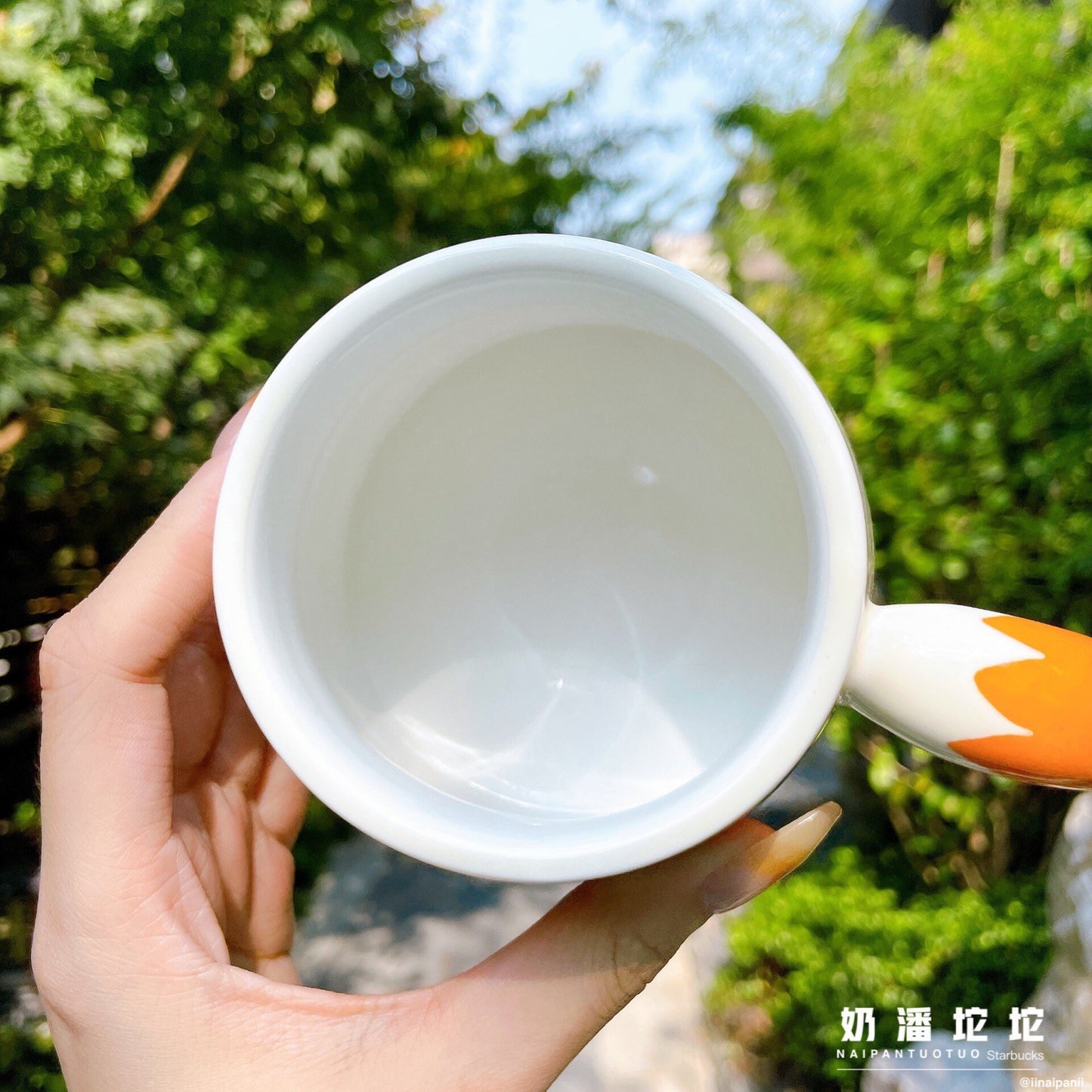 Starbucks China 300ml 2021 autumn forest maple leaves with fox ceramics mug