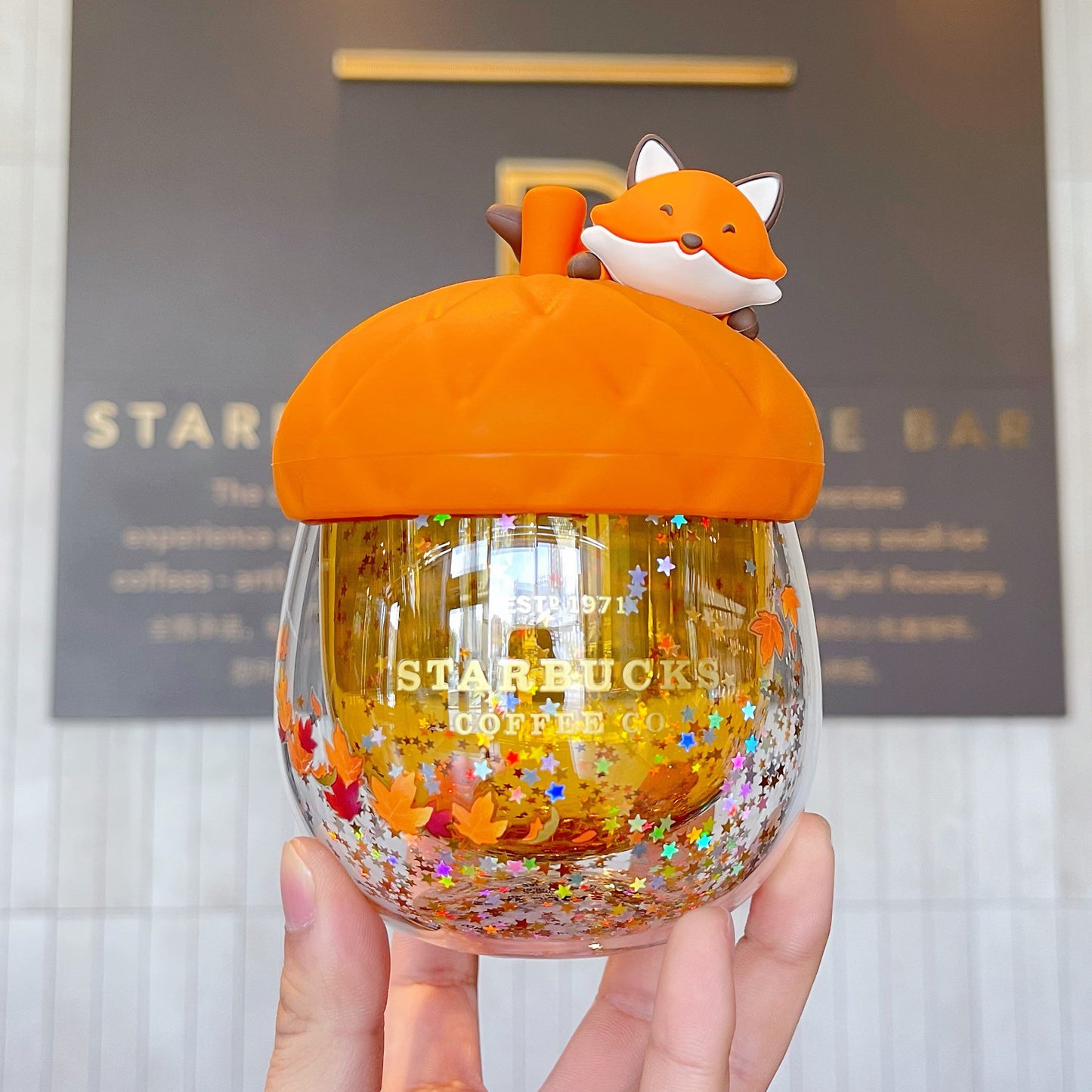 Starbucks China 245ml 2021 acorn with fox double glass cup
