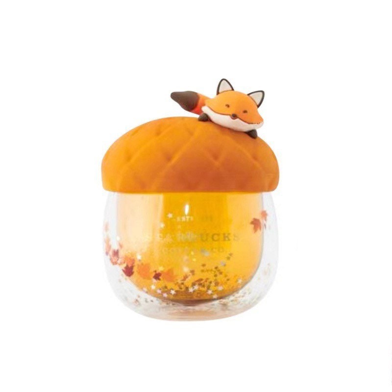 Starbucks China 245ml 2021 acorn with fox double glass cup