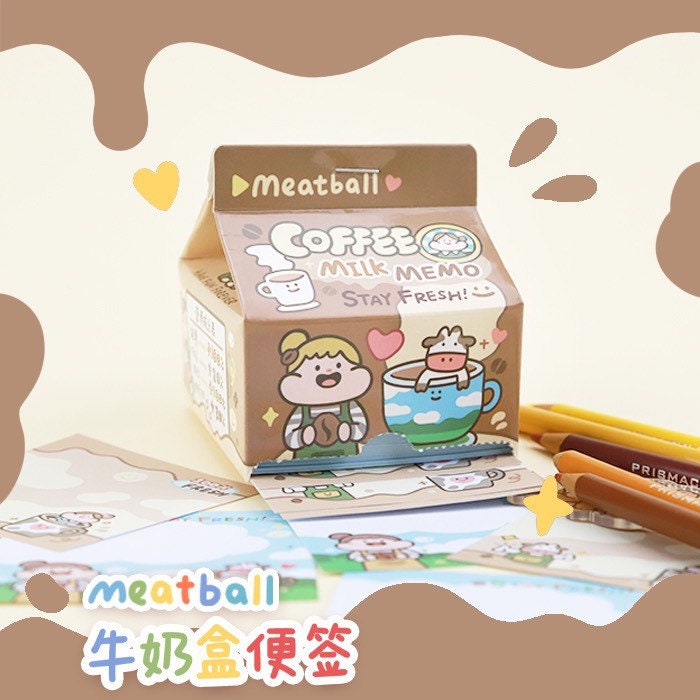 Meatball milk carton series memo pad