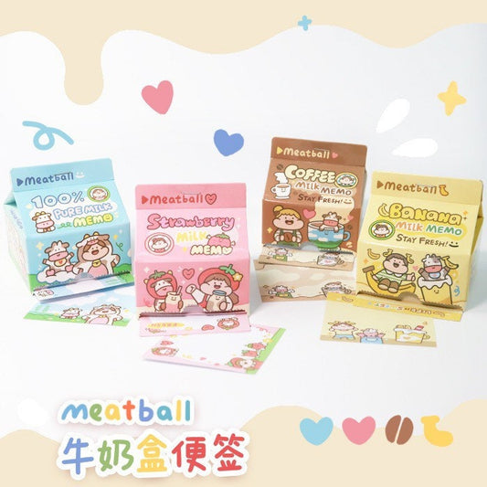 Meatball milk carton series memo pad